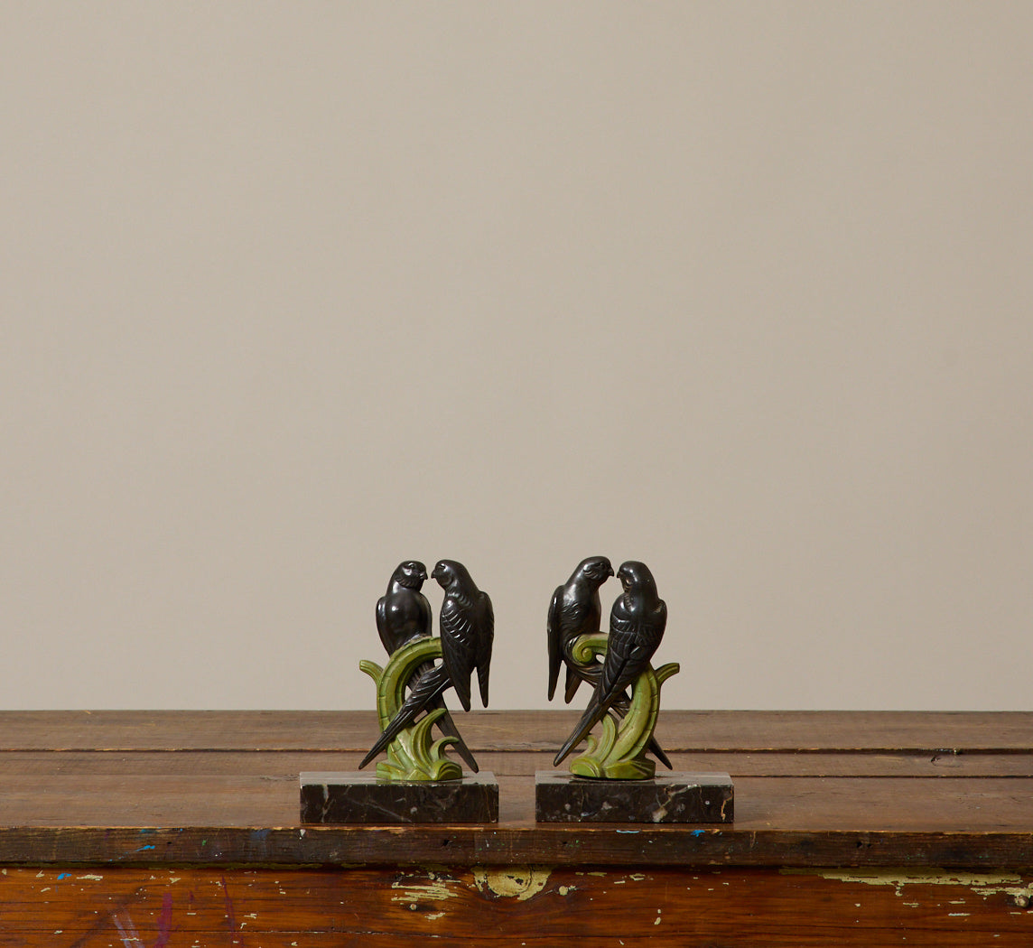 PAIR OF 1930S BIRD BOOKENDS