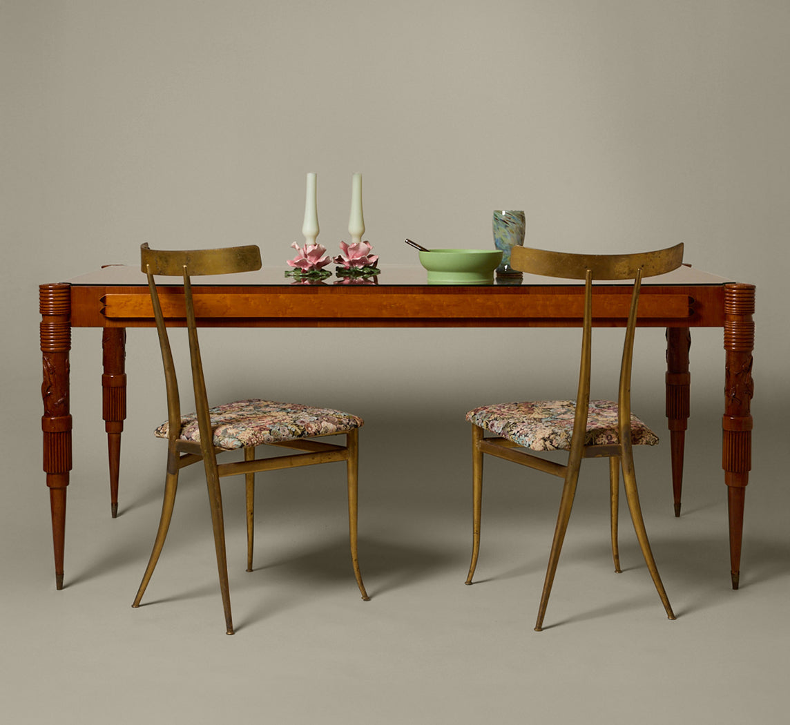 1940S ITALIAN OAK WOOD DINING TABLE BY PIER LUIGI COLLI