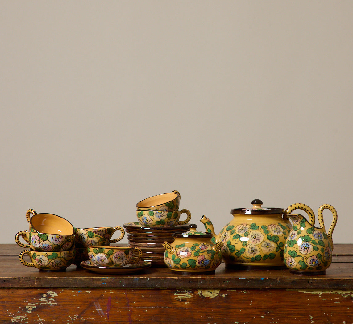 MIDCENTURY ITALIAN MAJOLICA TEA SERVICE