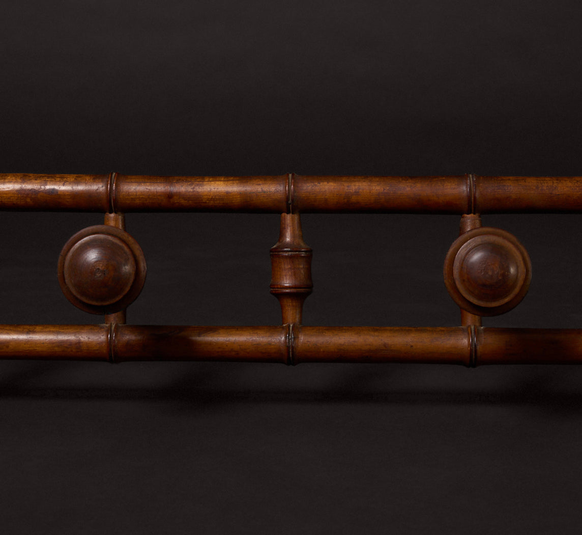 EXTRA LONG ANTIQUE FRENCH FAUX BAMBOO WALL RACK