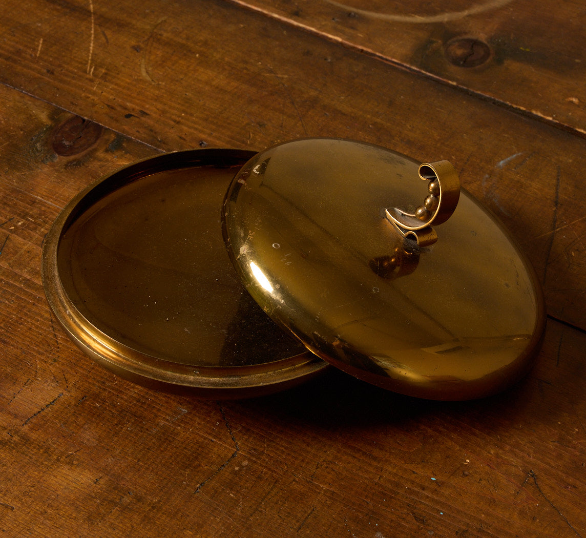 1930S ITALIAN ART DECO BRASS TRINKET BOX