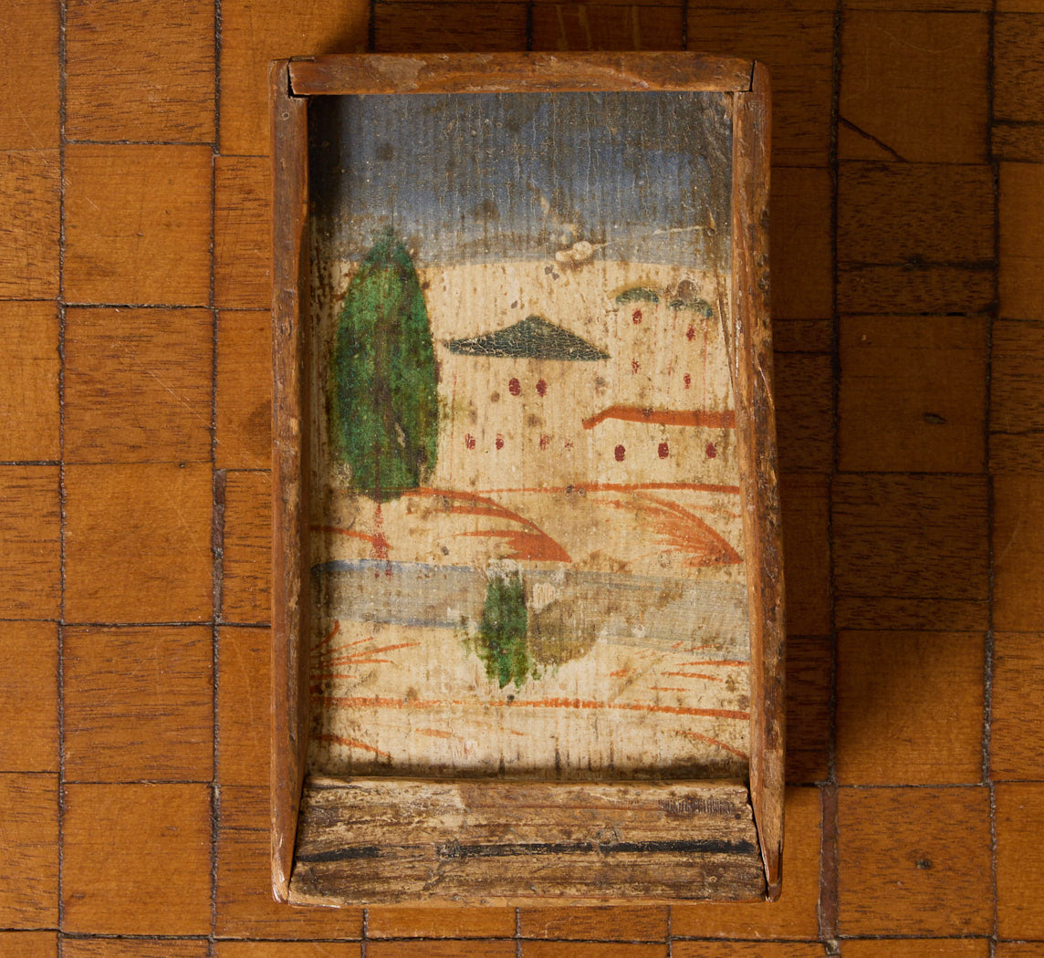 EARLY 19TH CENTURY PAINTED CANDLE BOX