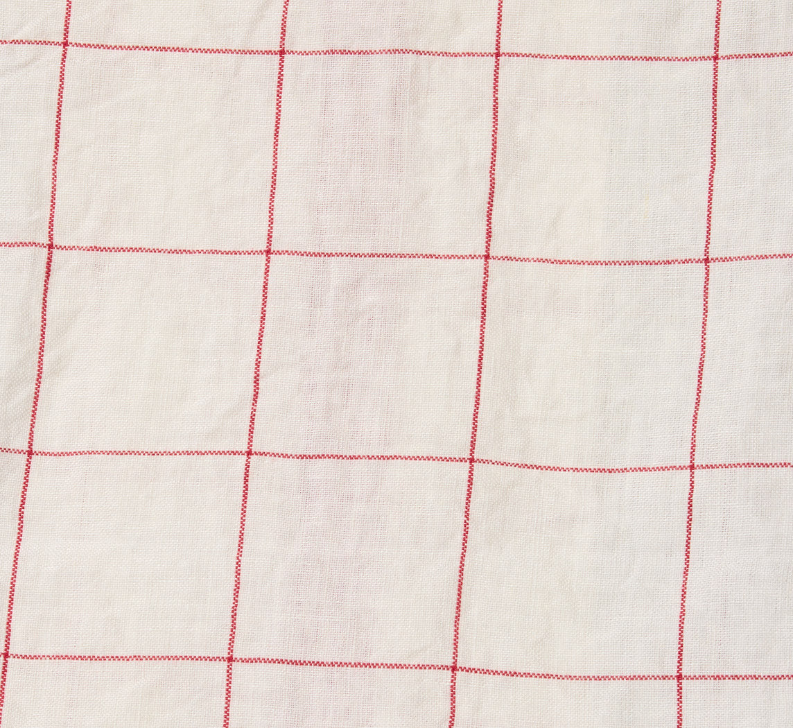 CHARVET FRENCH LINEN TEA TOWEL IN ROUGE