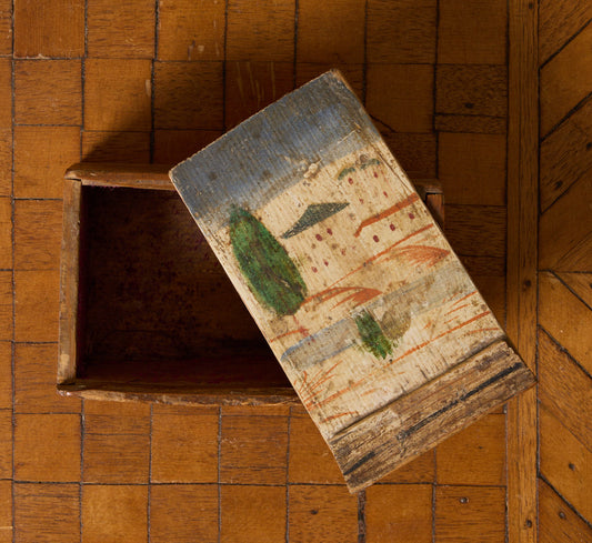 EARLY 19TH CENTURY PAINTED CANDLE BOX