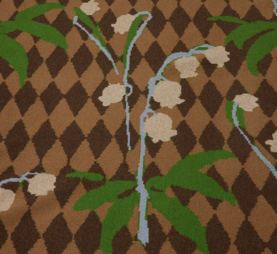 PW X SAVED NY CASHMERE DIAMOND & LILY THROW BLANKET