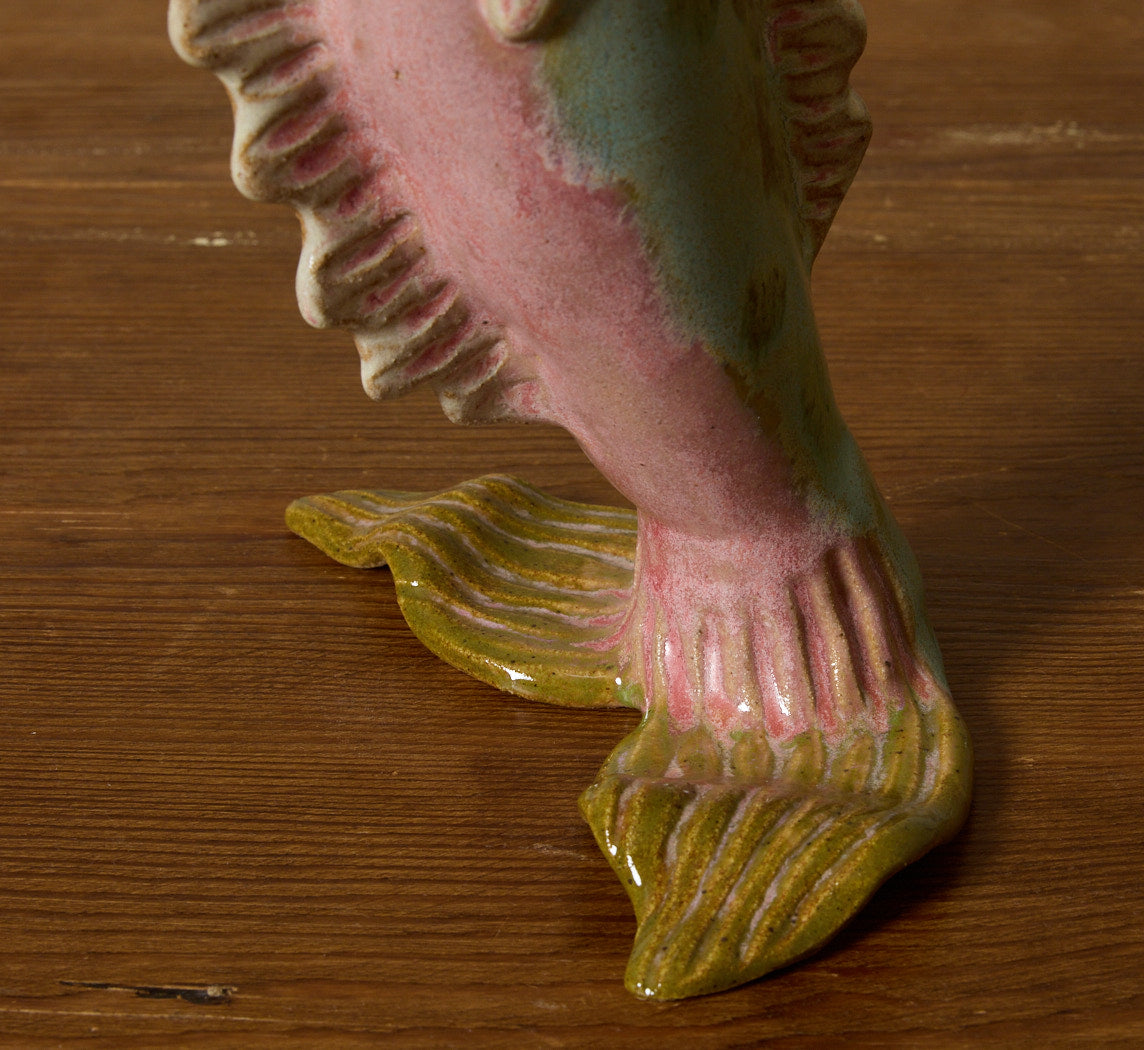 SMALL GREEN FISH VASE BY PEARCE WILLIAMS