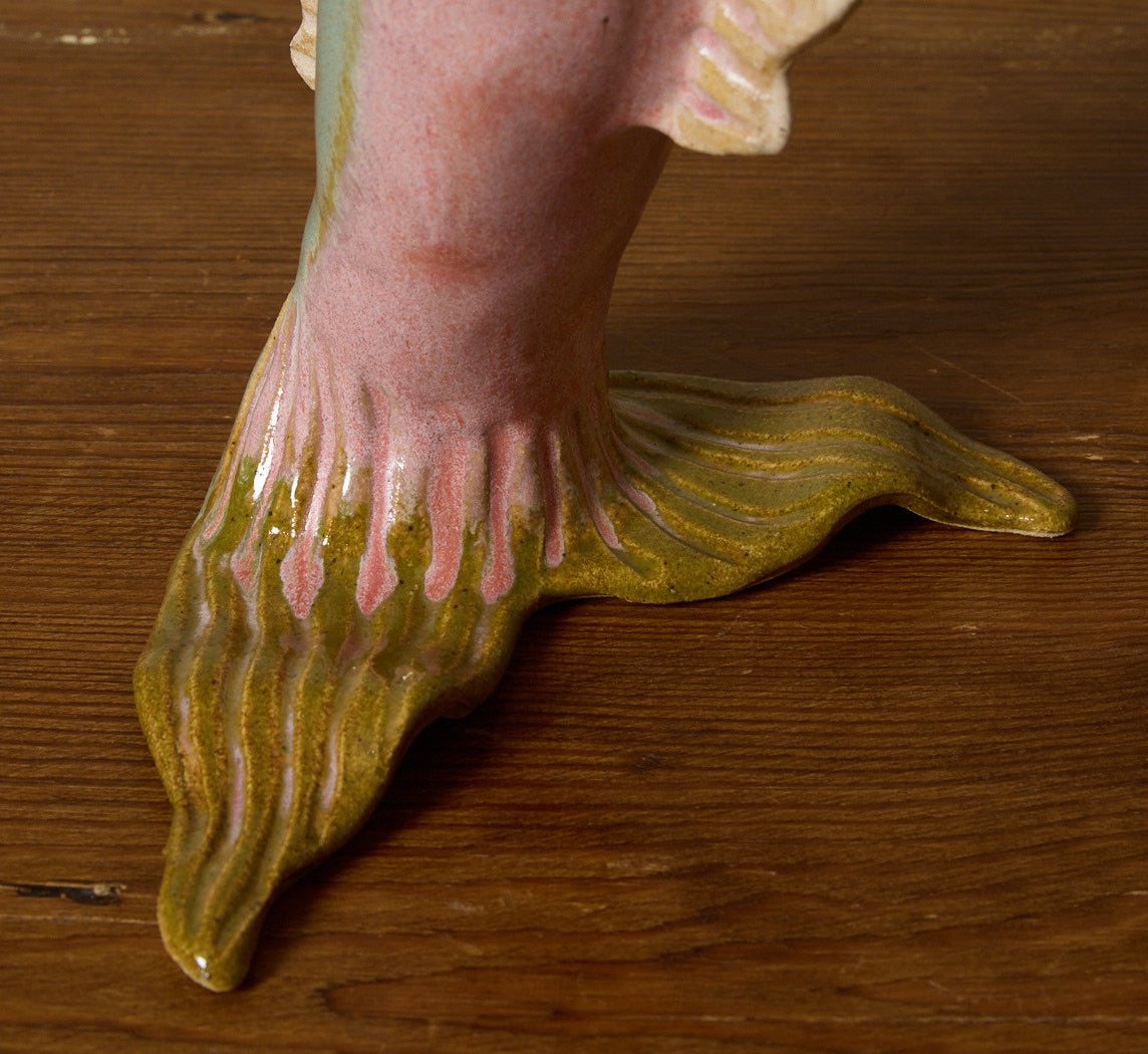 SMALL GREEN FISH VASE BY PEARCE WILLIAMS