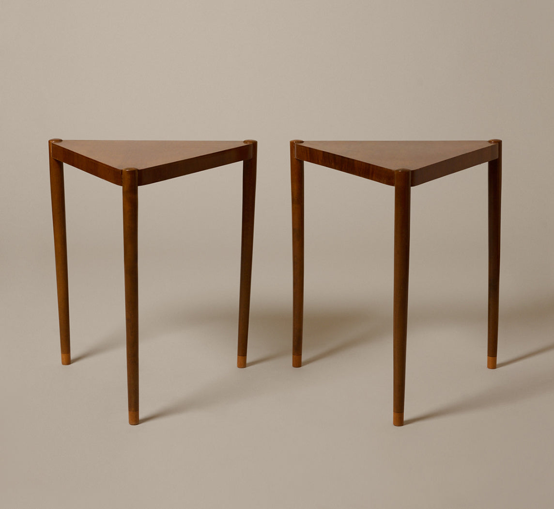 1960S DANISH WALNUT SIDE TABLES ATTR. TO EDMUND JORGENSEN