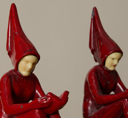 PAIR OF 1930S ART DECO PIXIE BOOKENDS ATTR TO J.B. HIRSCH II