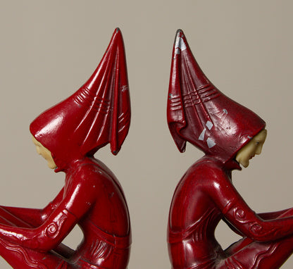 PAIR OF 1930S ART DECO PIXIE BOOKENDS ATTR TO J.B. HIRSCH II