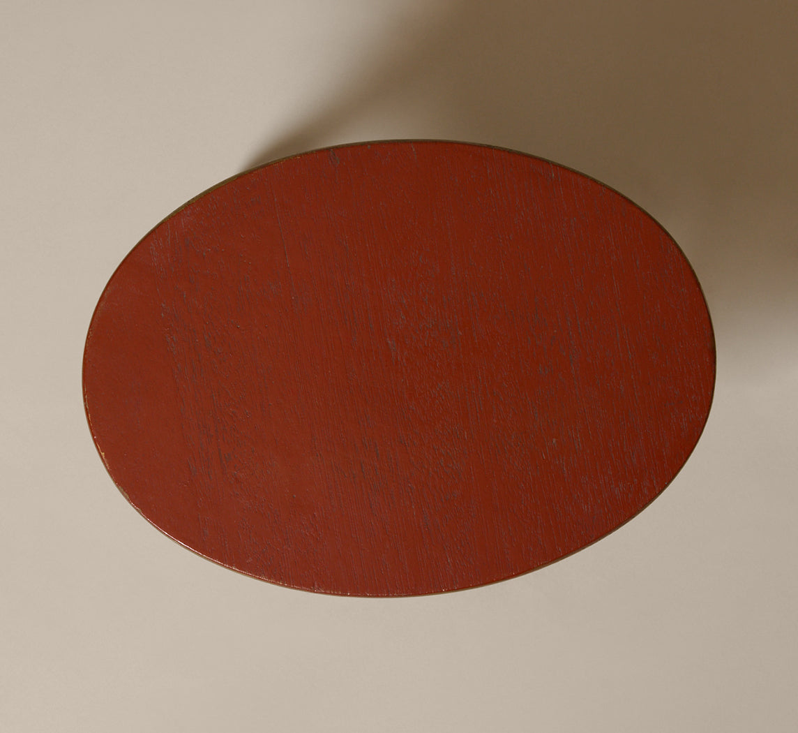 VINTAGE RED & GILTWOOD FOOTSTOOL