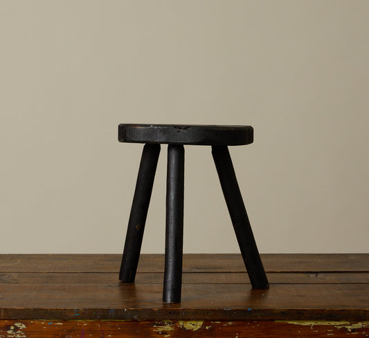 ITALIAN BLACK PAINTED WOODEN STOOL