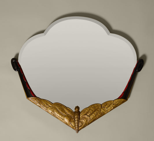LATE 19TH CENTURY ITALIAN LACQUERED MIRROR WITH FIREFLY