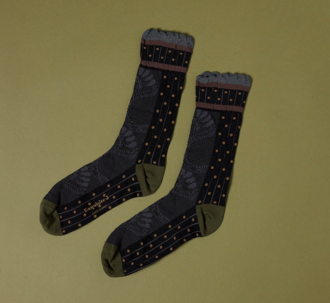 EXQUISITE J SOCKS IN MIDNIGHT