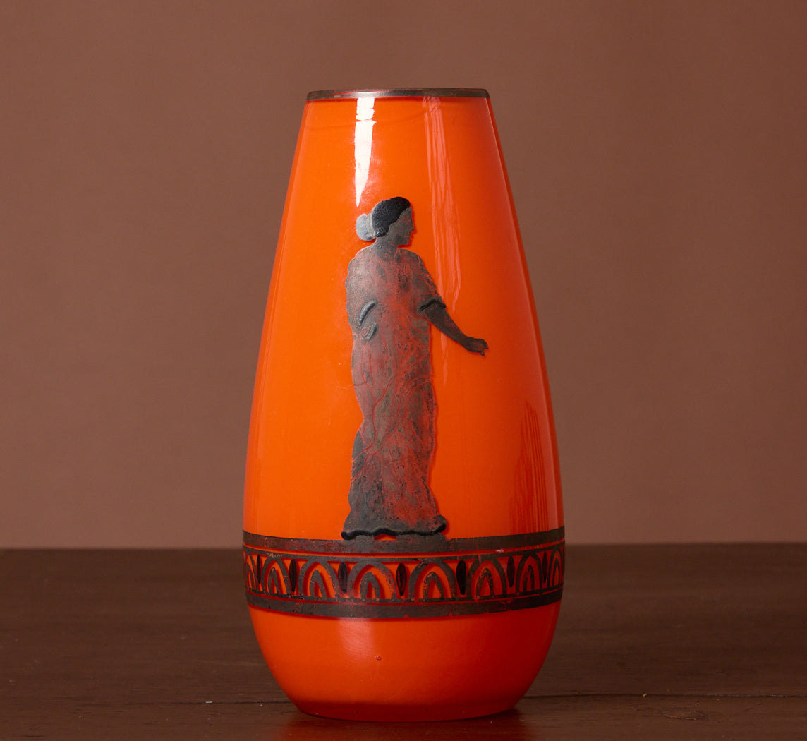 1930S CLASSICAL GREEK FIGURE TANGO GLASS VASE – Pierce & Ward