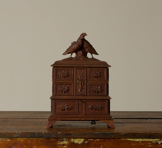 EARLY 20TH CENTURY BLACK FOREST CARVED MUSIC BOX