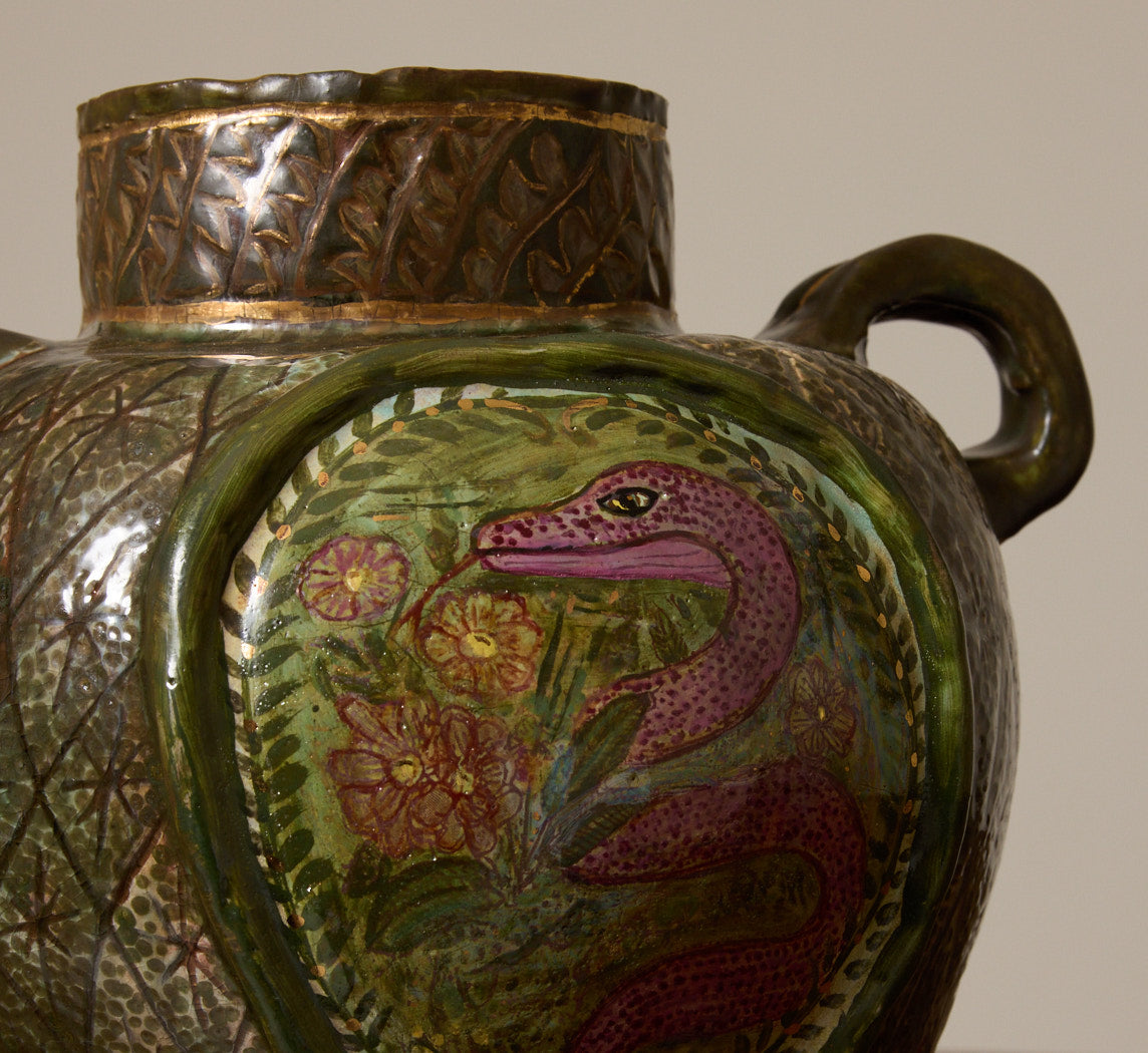 SNAKE IN THE GARDEN VASE BY TINA CHARAD