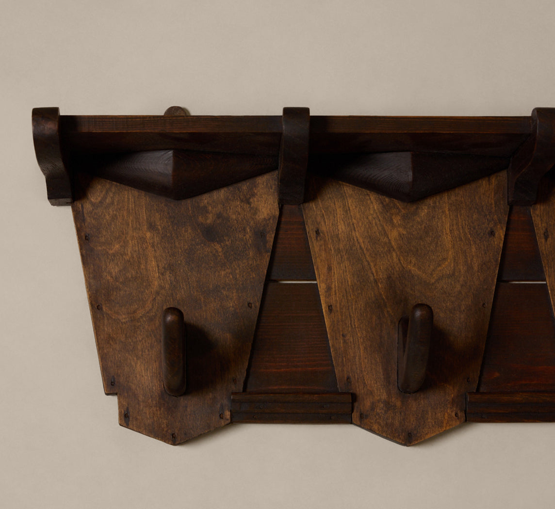 AMSTERDAM SCHOOL OAK WALL RACK, C. 1940S