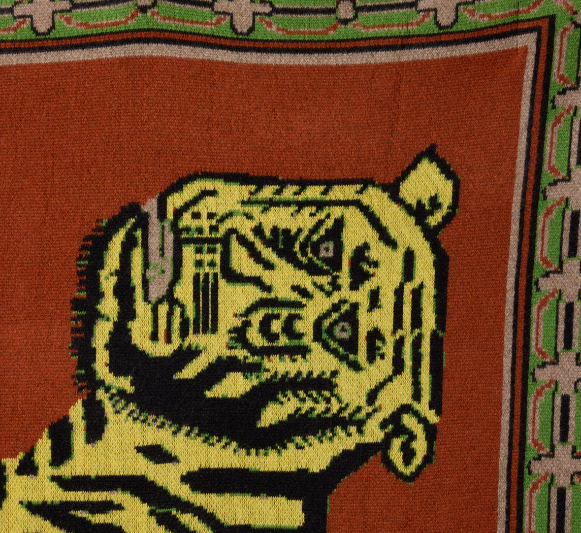 TIGER CARPET CASHMERE THROW BY SAVED NY