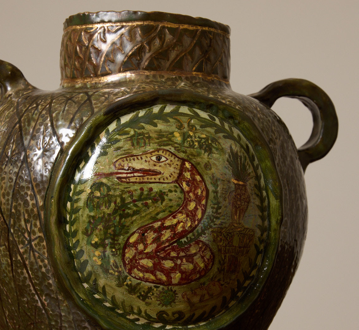 SNAKE IN THE GARDEN VASE BY TINA CHARAD