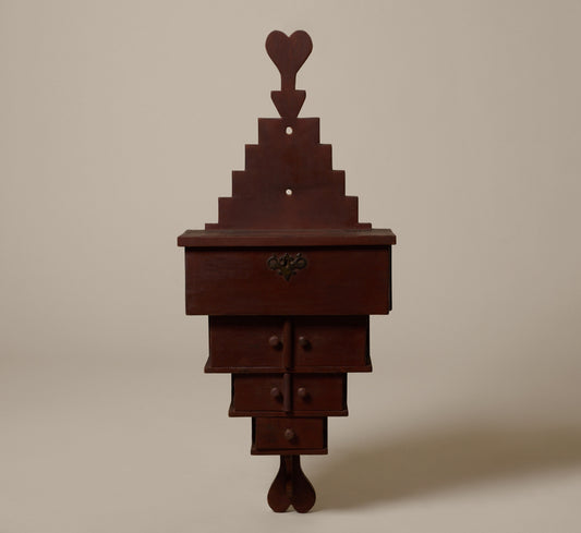 19TH CENTURY AMERICAN FOLK ART HANGING CABINET