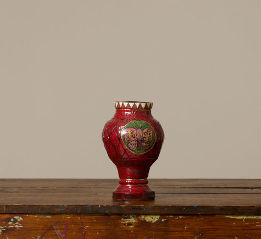 MOTH AND TIGER IN THE RED VASE BY TINA CHARAD