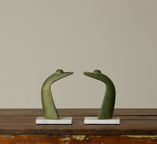 VINTAGE JAPANESE CAST IRON  TWINS BY SAEGUSA SOTARO
