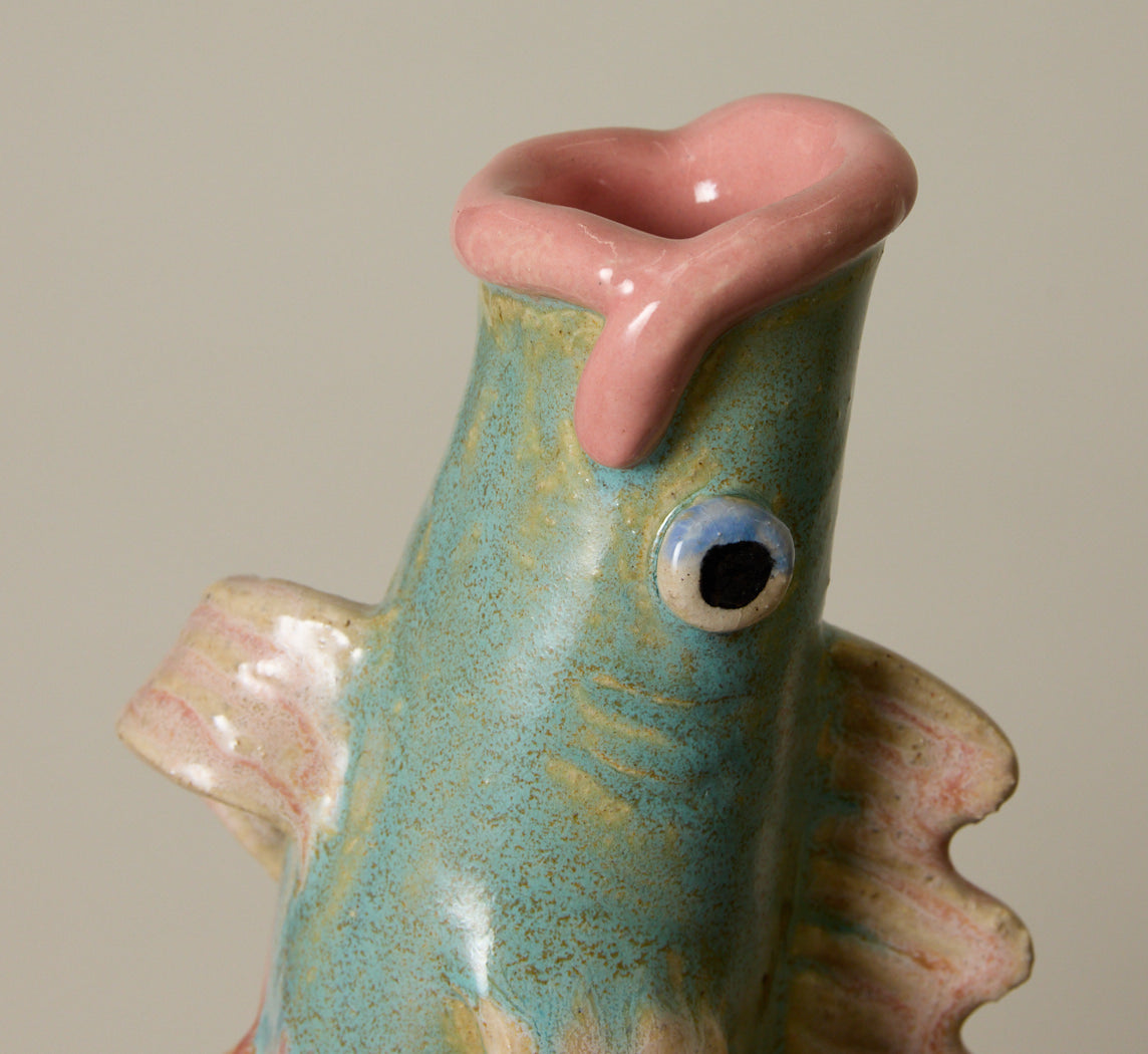 PEARCE WILLIAMS SMALL GREEN FISH VASE