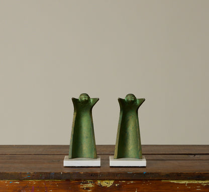 VINTAGE JAPANESE CAST IRON  TWINS BY SAEGUSA SOTARO