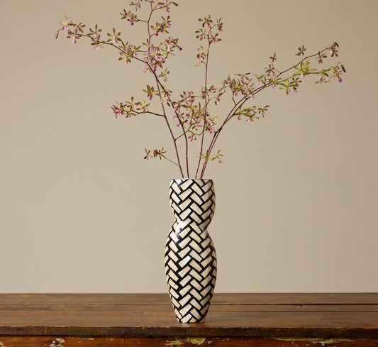 TESSELLATED MOTHER OF PEARL VASE