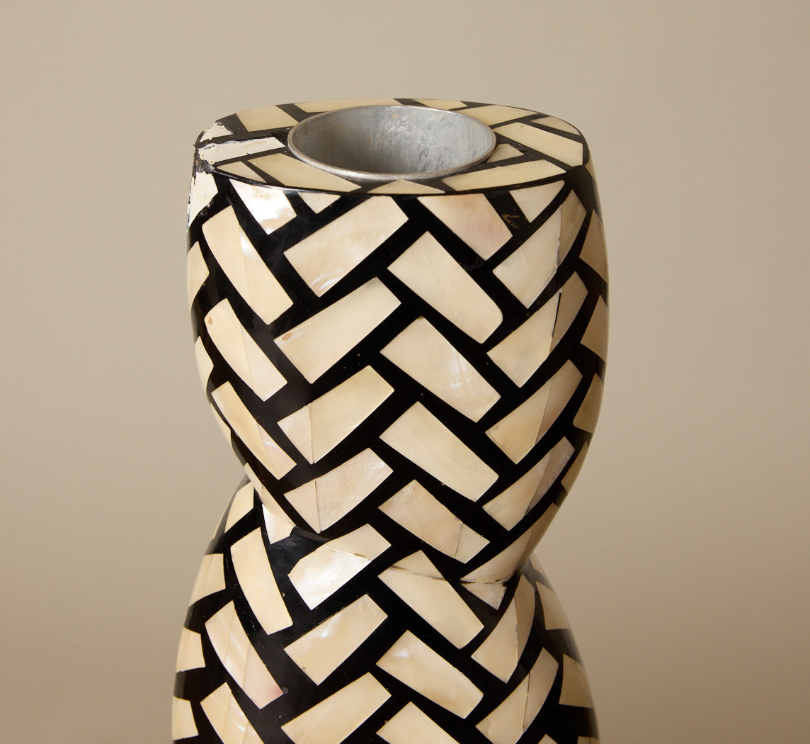 TESSELLATED MOTHER OF PEARL VASE