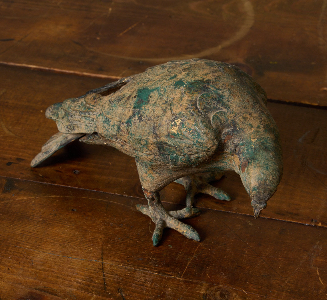 ANTIQUE JAPANESE CAST IRON PIGEON