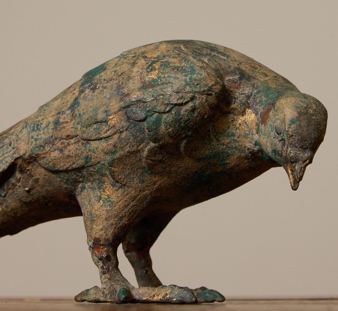 ANTIQUE JAPANESE CAST IRON PIGEON