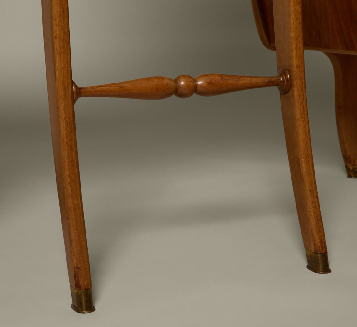 1940S ITALIAN NOVECENTO WALNUT & MARBLE VANITY SET