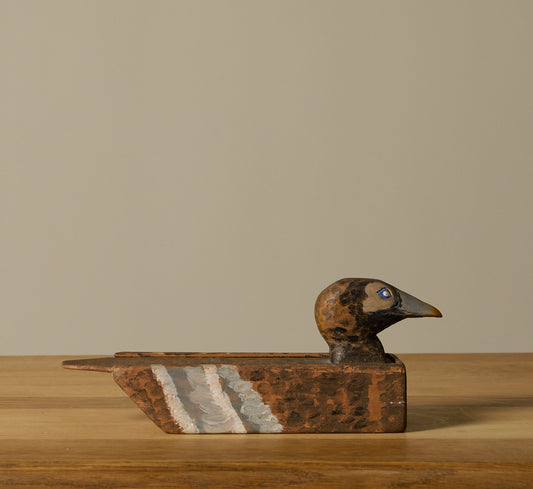 ANTIQUE PAINTED DUCK BOX