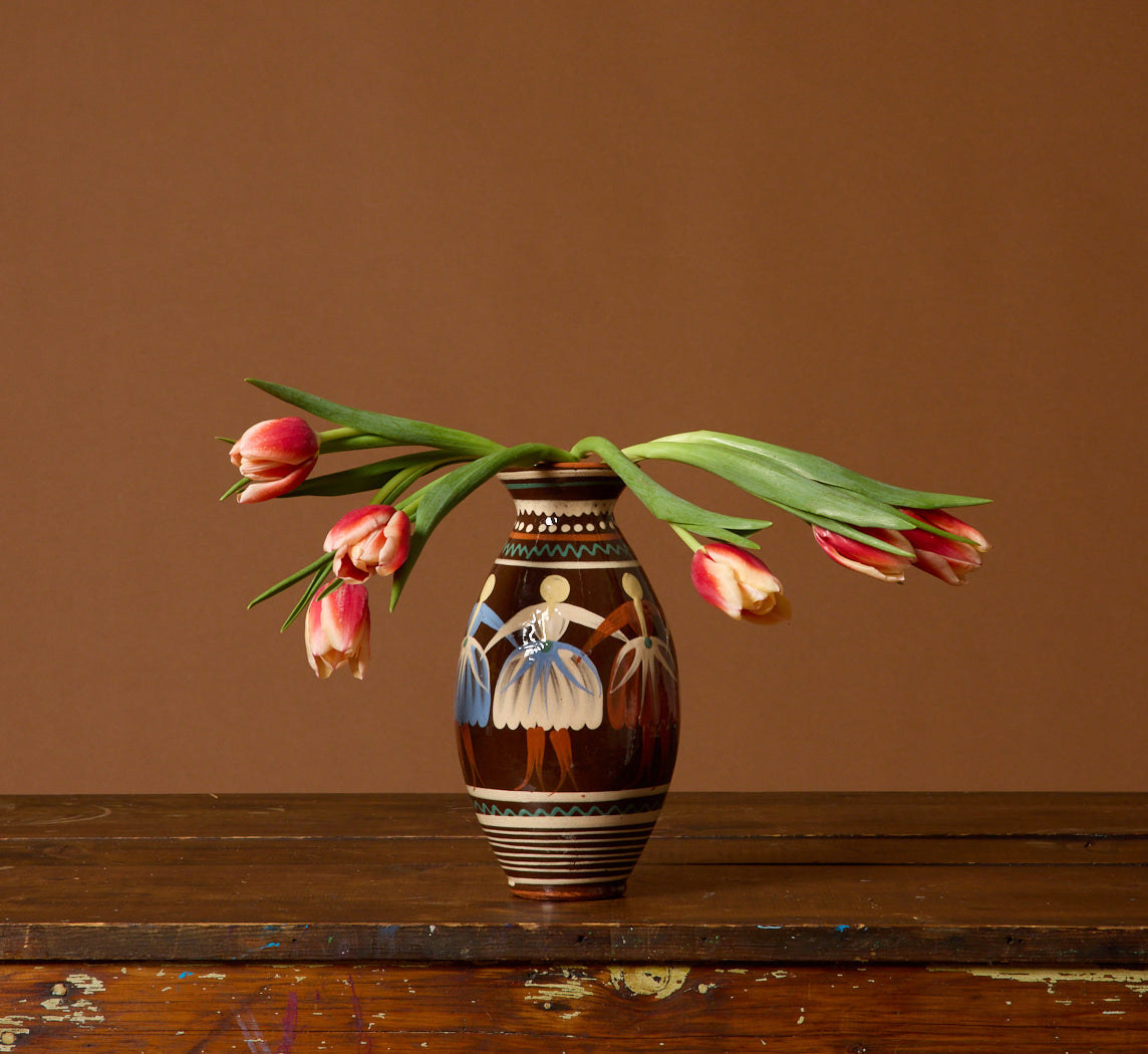 1940S EUROPEAN FOLK ART VASE