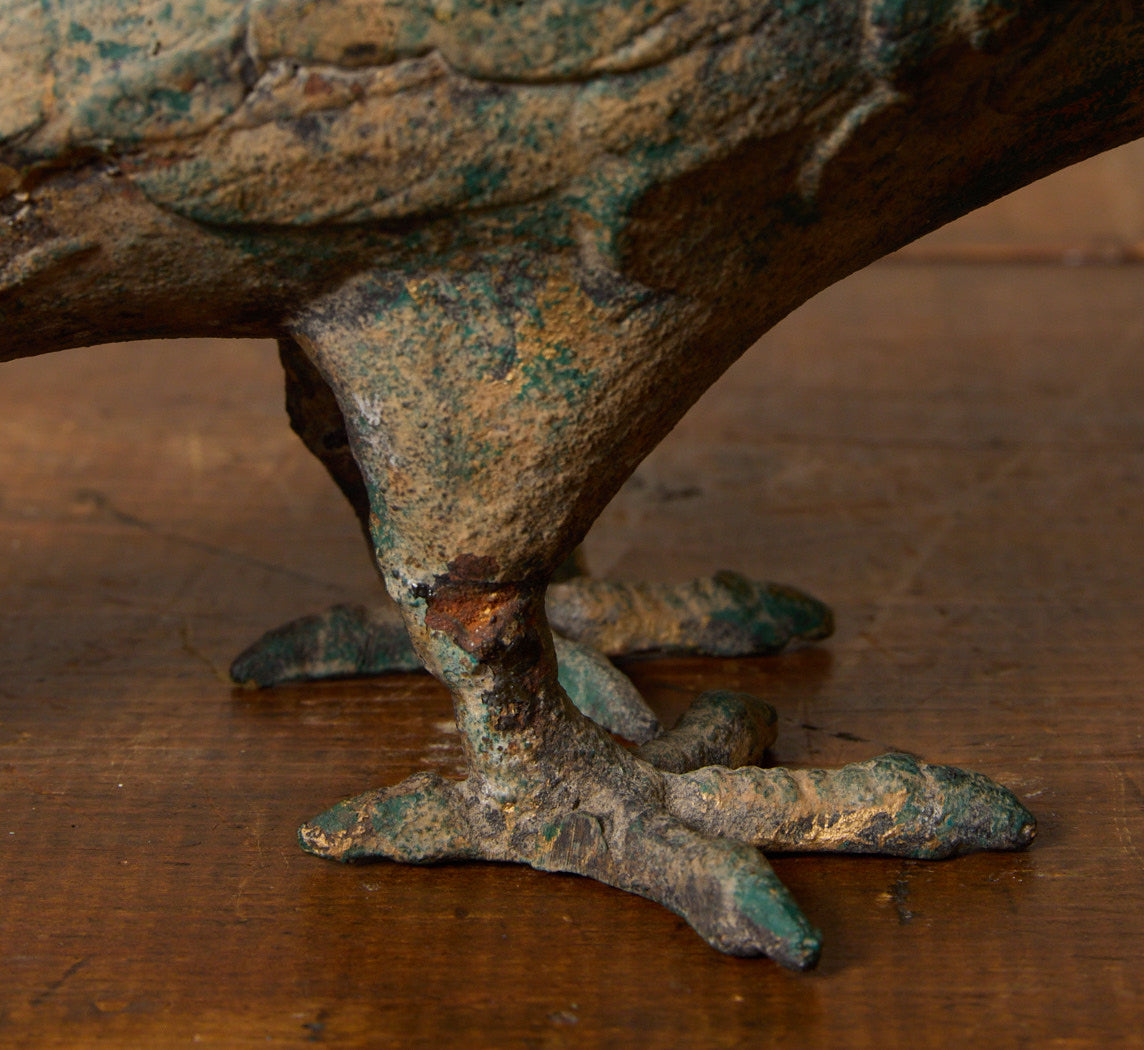 ANTIQUE JAPANESE CAST IRON PIGEON