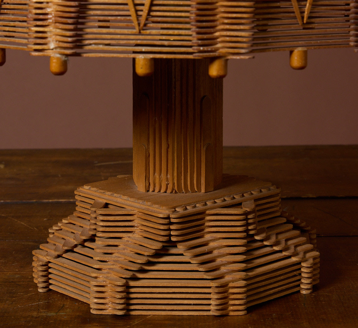 VINTAGE TRAMP ART POPSICLE STICK LAMP