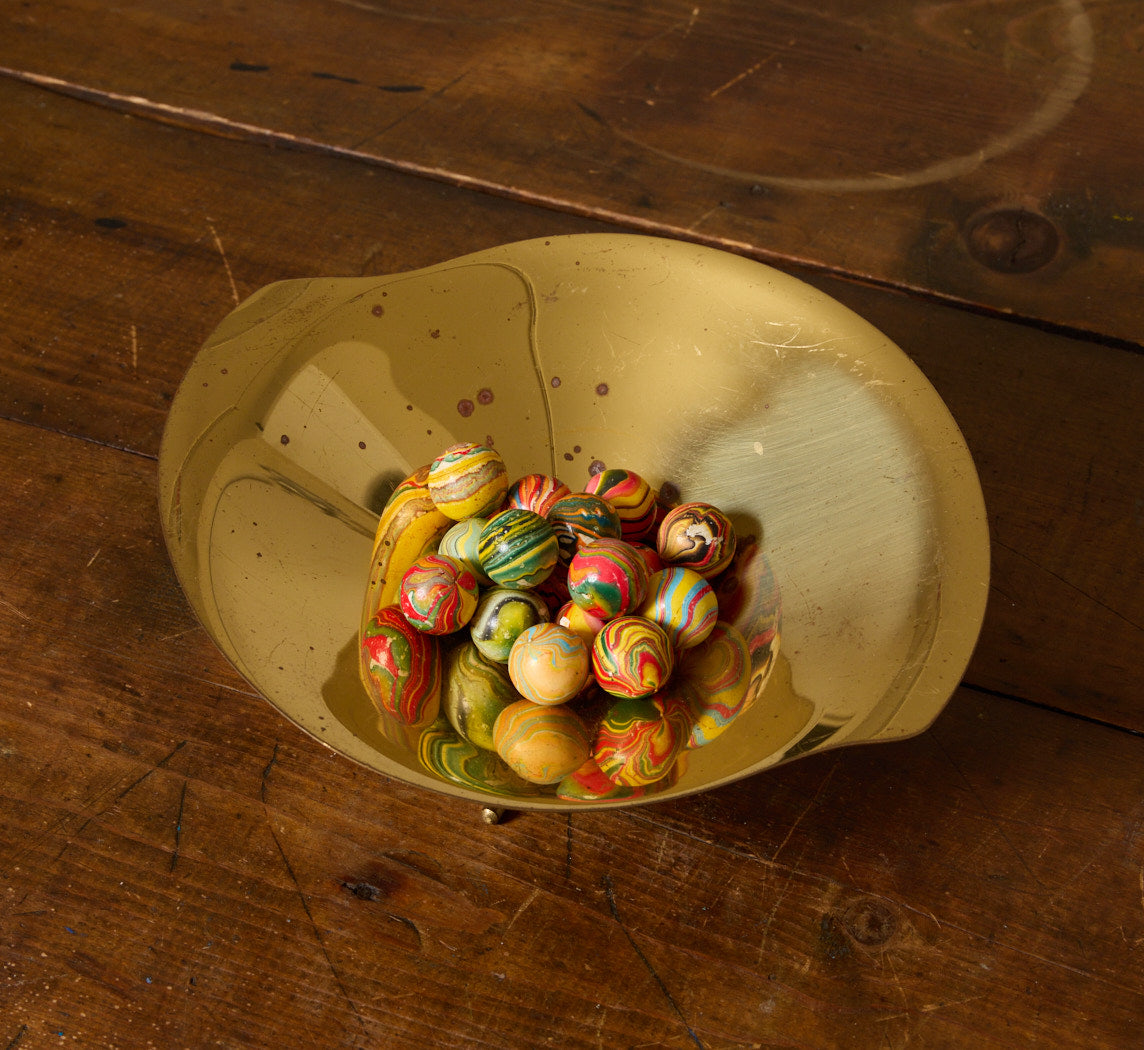 1940S BRASS TRIPOD BOWL BY GÜNTER KUPETZ FOR WMF