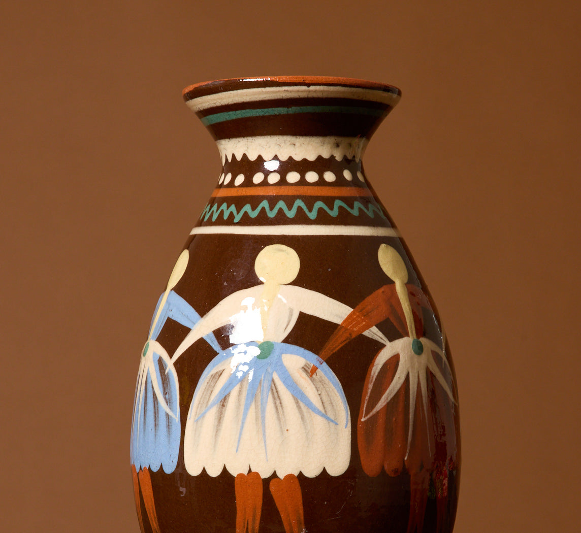 1940S EUROPEAN FOLK ART VASE