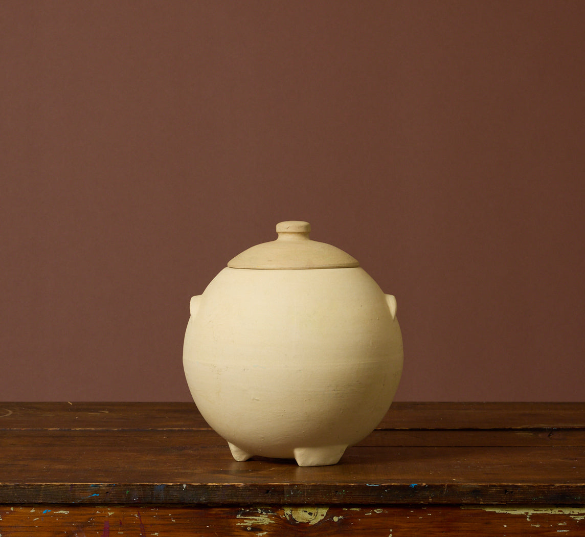 1940S ECRU STONEWARE ORB JAR
