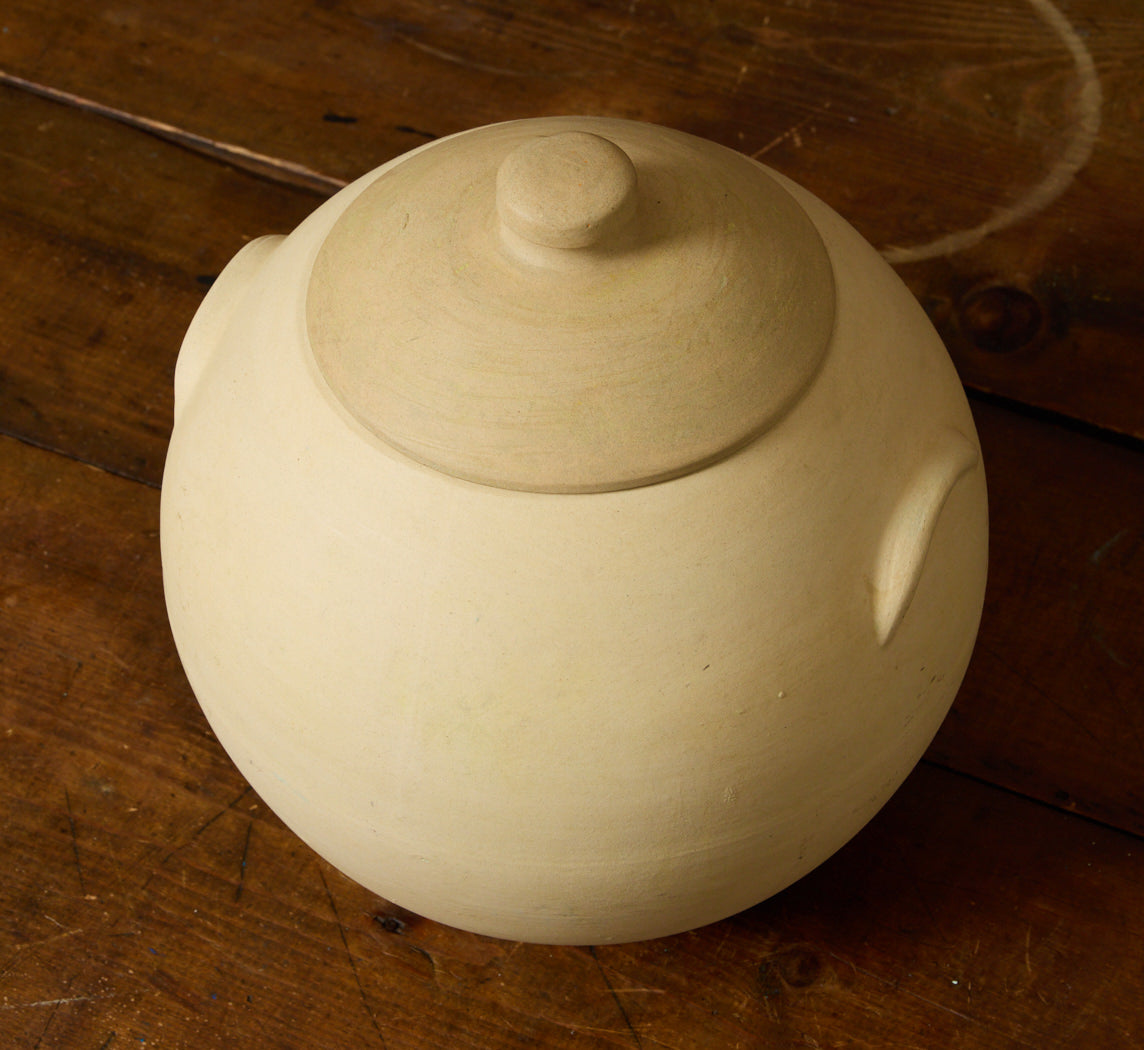 1940S ECRU STONEWARE ORB JAR