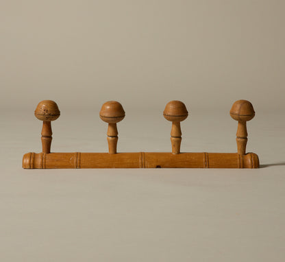 FRENCH FAUX BAMBOO WALL-MOUNTED COAT RACK