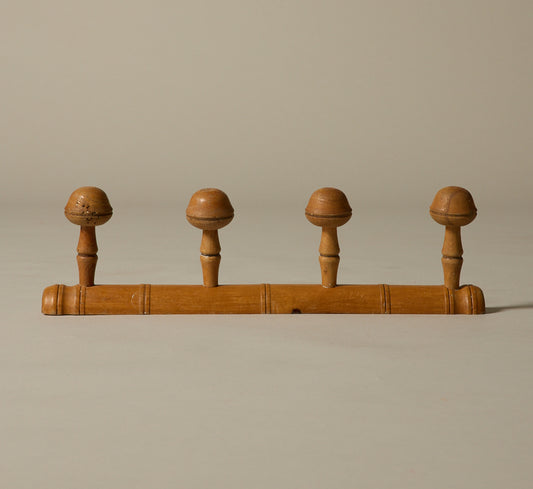 FRENCH FAUX BAMBOO WALL-MOUNTED COAT RACK