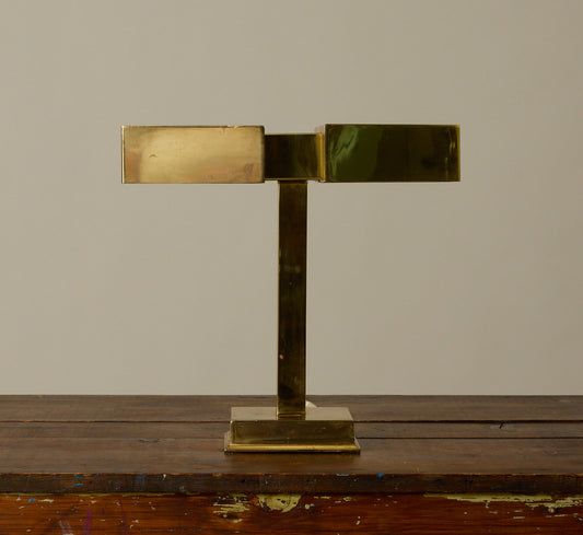 MID CENTURY MODERN BRASS LAUREL BANKERS LAMP
