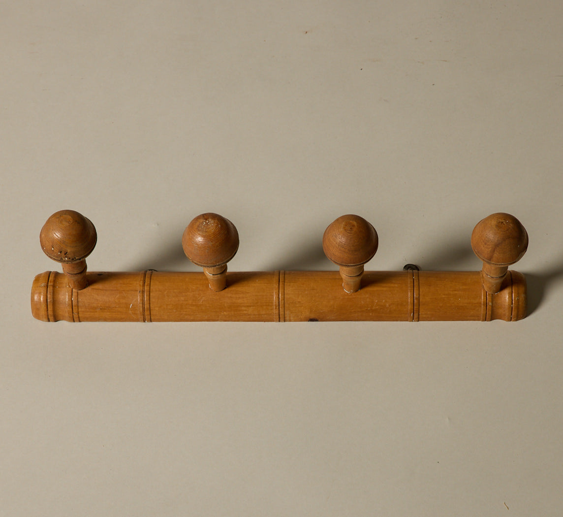 FRENCH FAUX BAMBOO WALL-MOUNTED COAT RACK