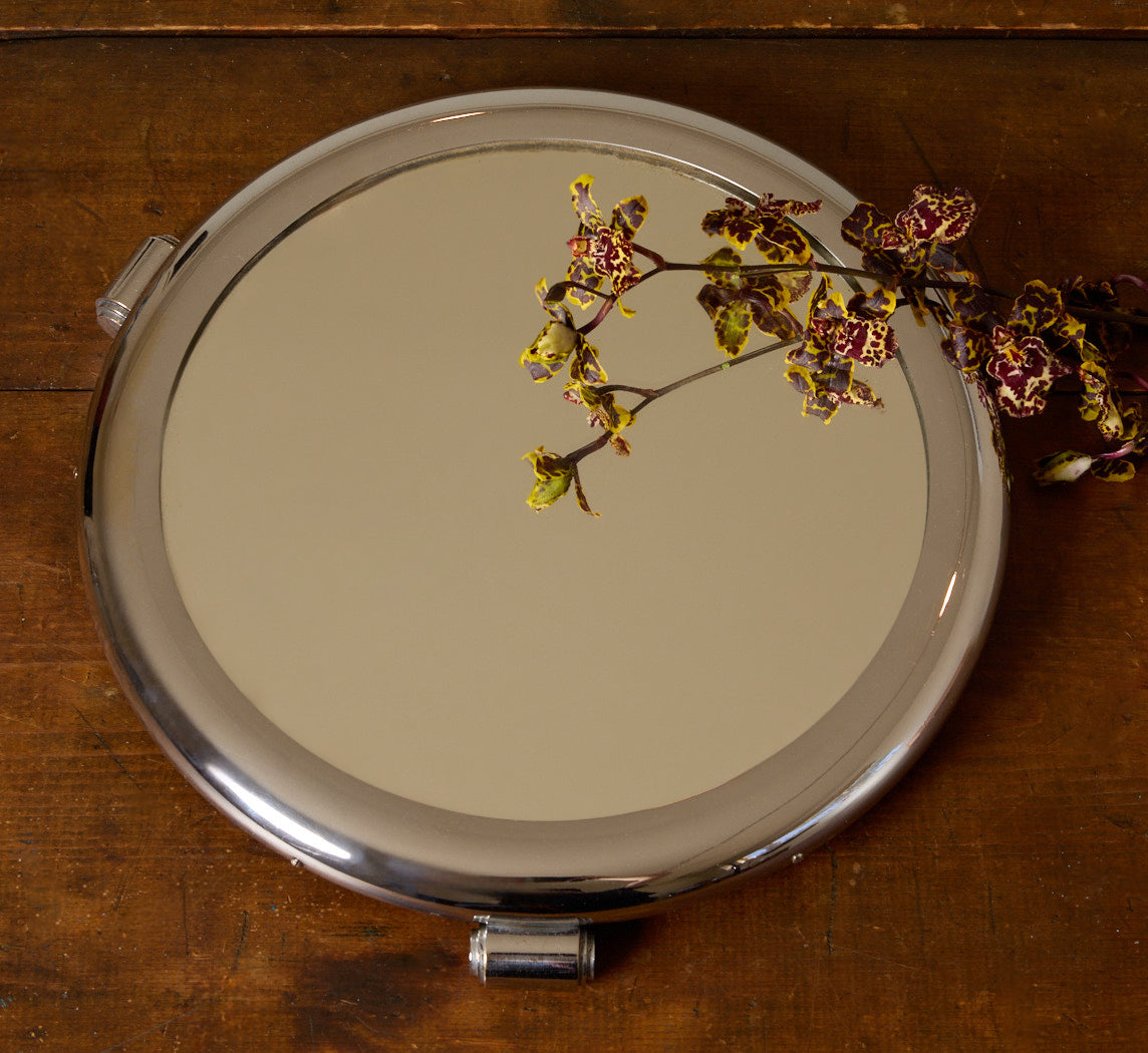 1930S FRENCH CHROME MIRRORED SERVING TRAY