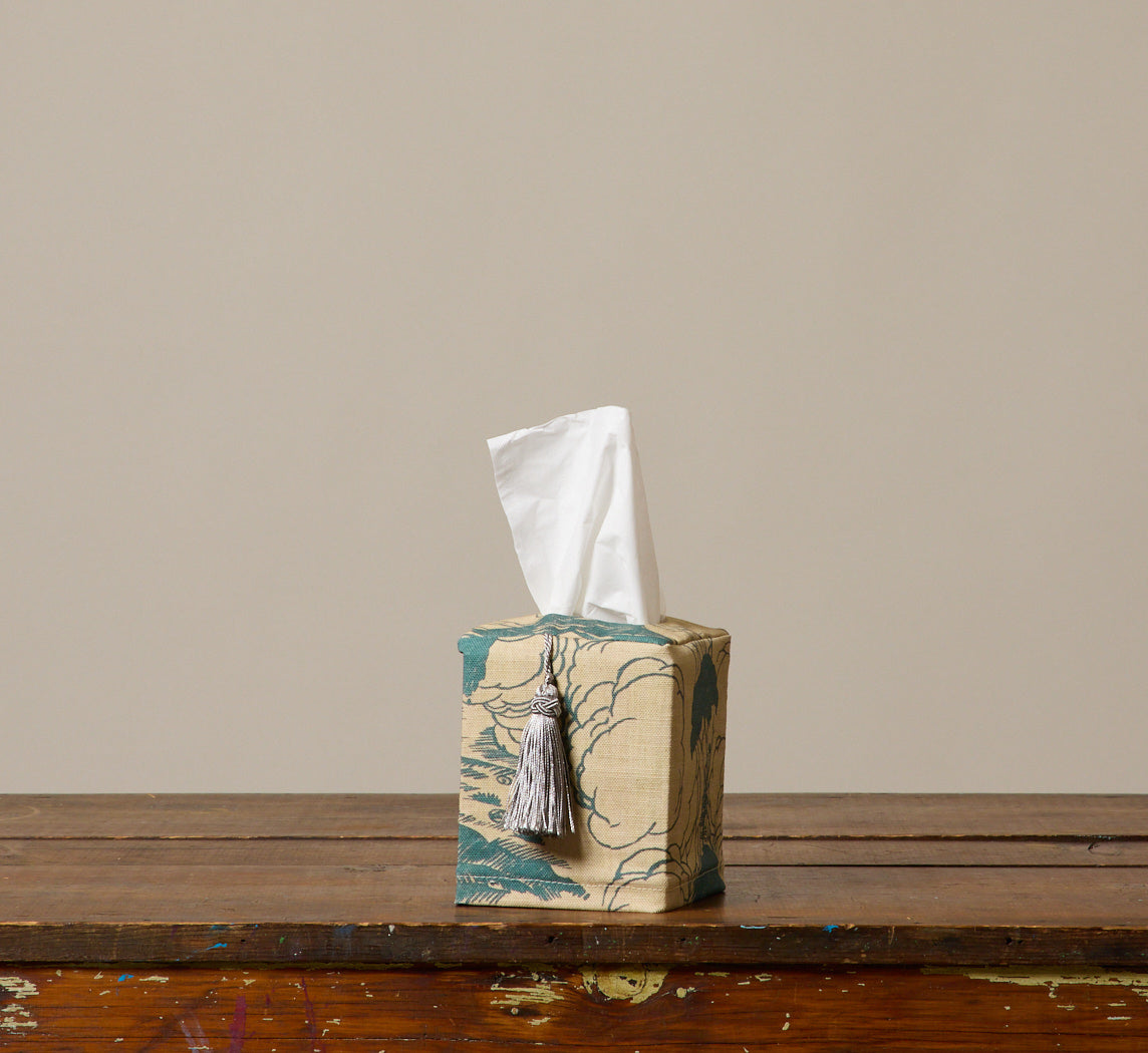 PIERCE & WARD PARASOL LINEN TISSUE BOX COVER