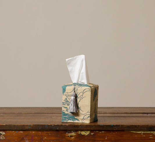 PIERCE & WARD PARASOL LINEN TISSUE BOX COVER