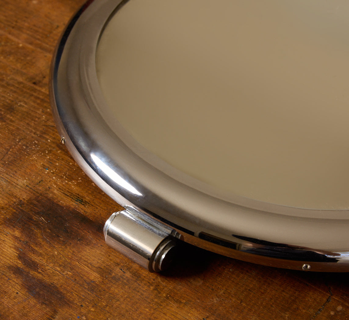 1930S FRENCH CHROME MIRRORED SERVING TRAY